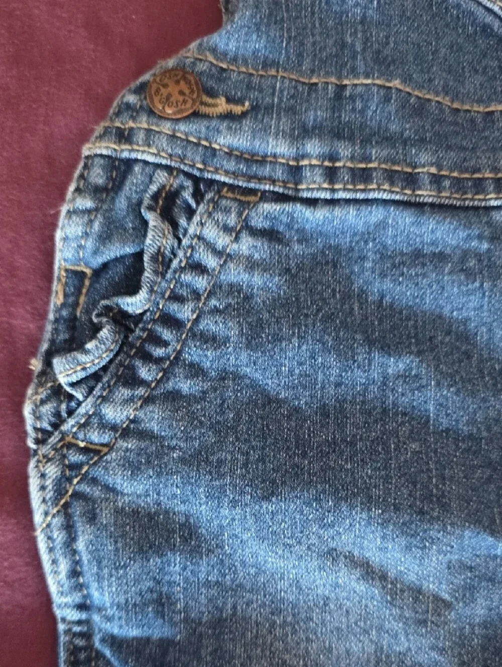 OshKosh B'gosh Pink Long Sleeve Tee with Denim Overalls